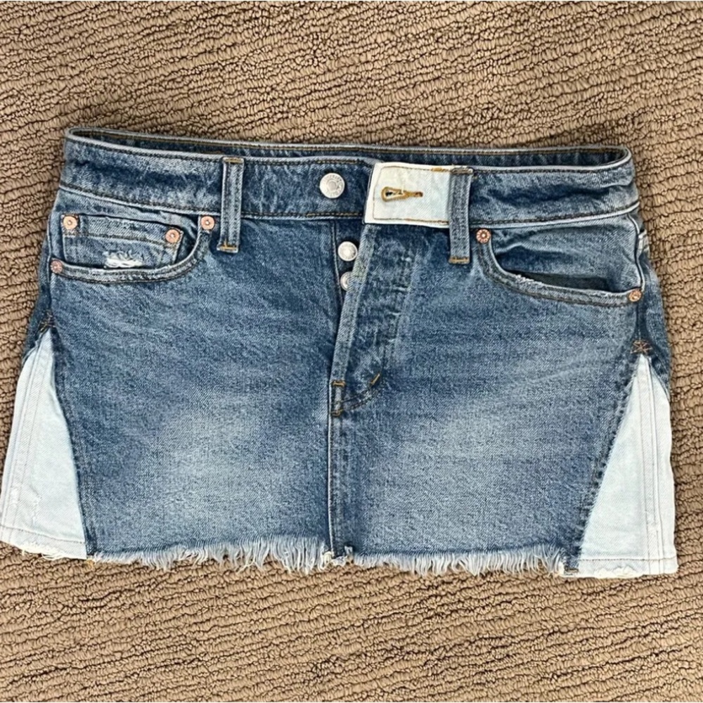 Free People Mini Skirt Denim
